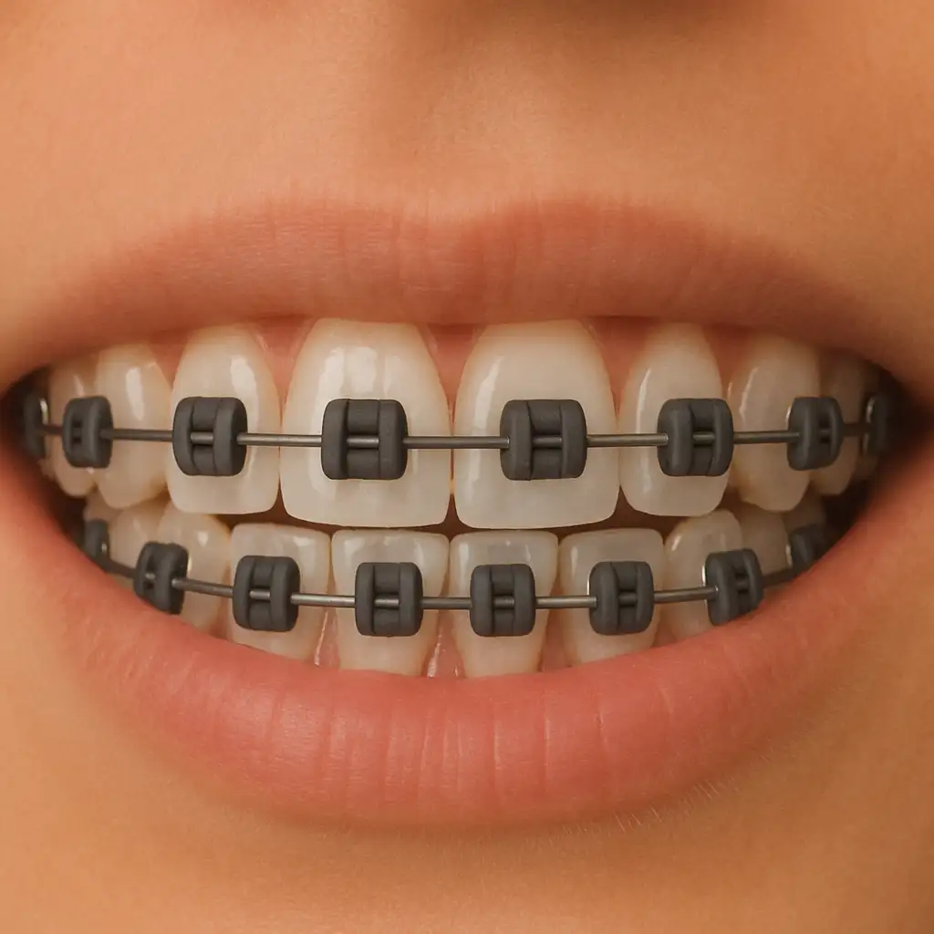 warna karet behel abu-abu gelap