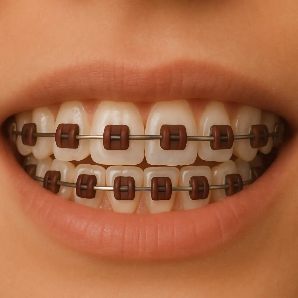 warna karet behel coklat tua